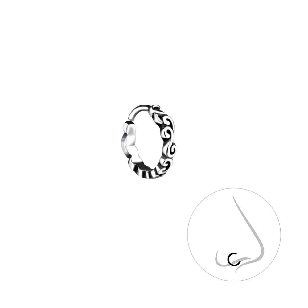 9mm Silver Bali Nose Ring-0