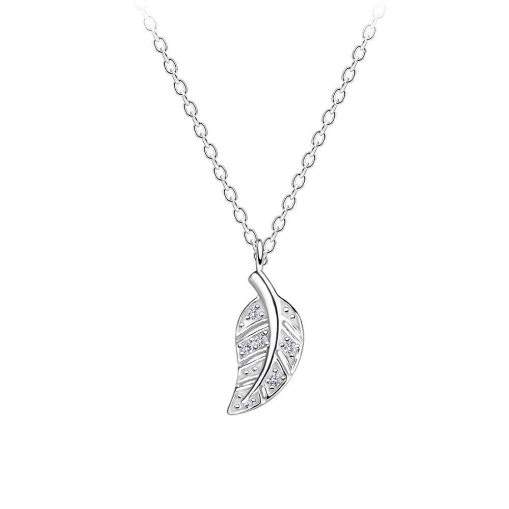 Silver Leaf Necklace-0