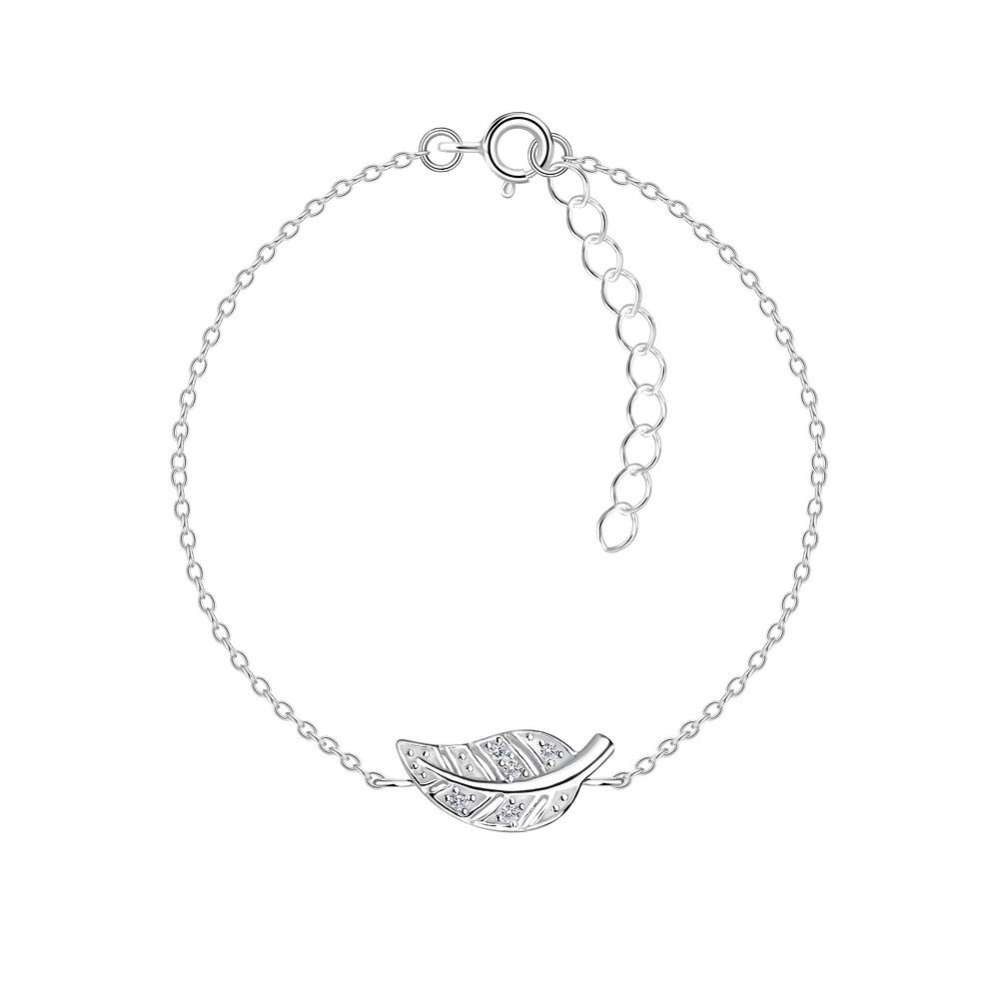 Silver Leaf Bracelet-0