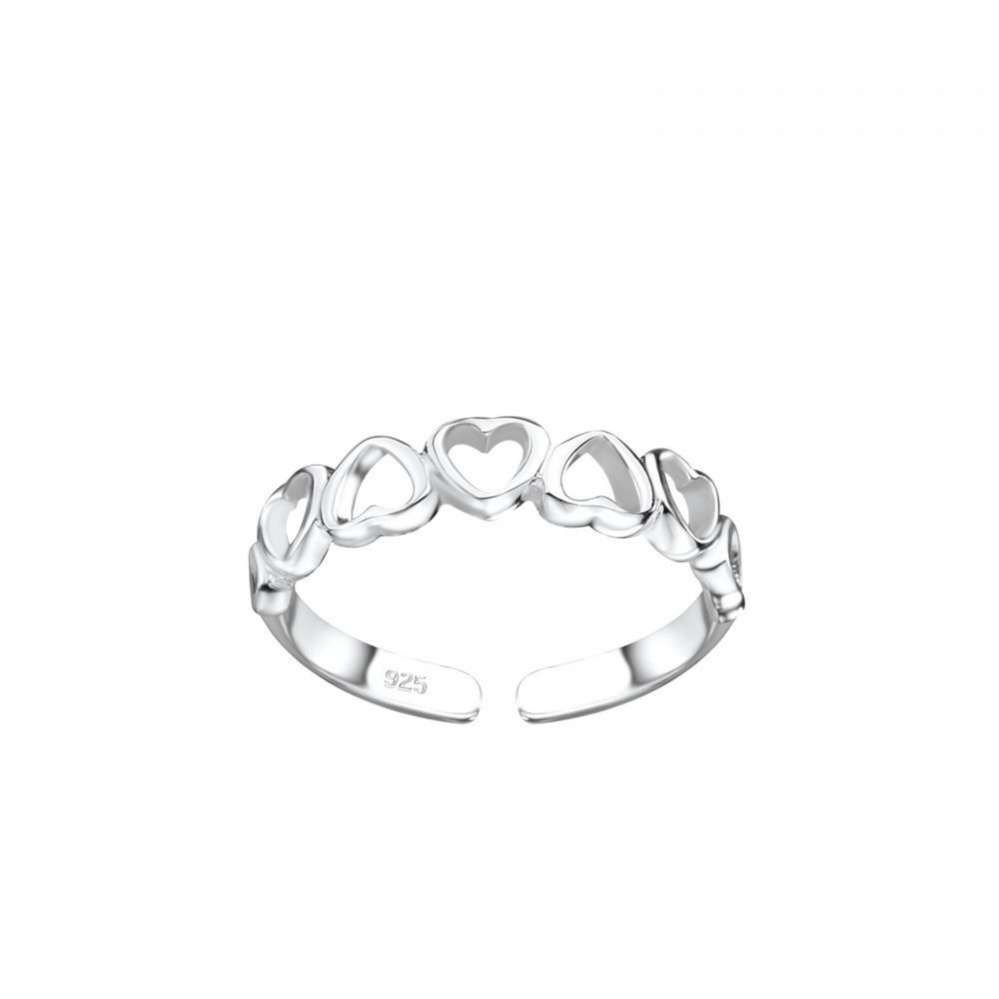 Silver Heart Toe Ring-0
