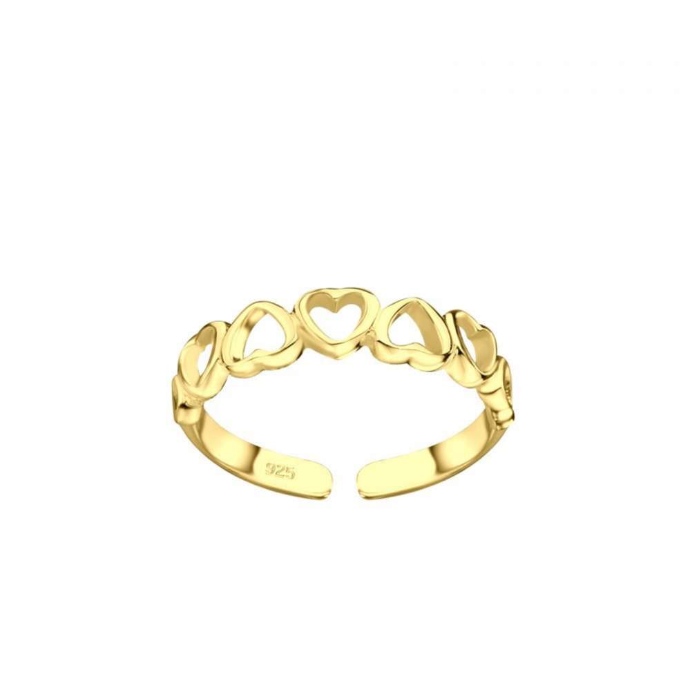 14k Gold Plated Silver Heart Toe Ring-0