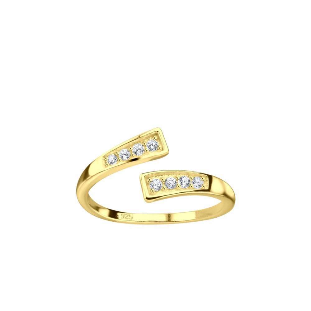 14k Gold Silver Opened Toe Ring-0