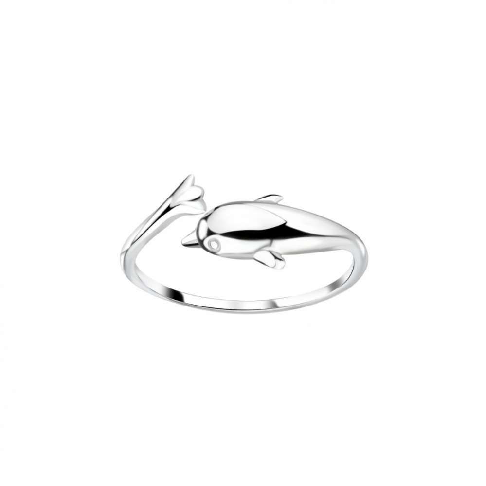 Silver Dolphin Adjustable Toe Ring-0