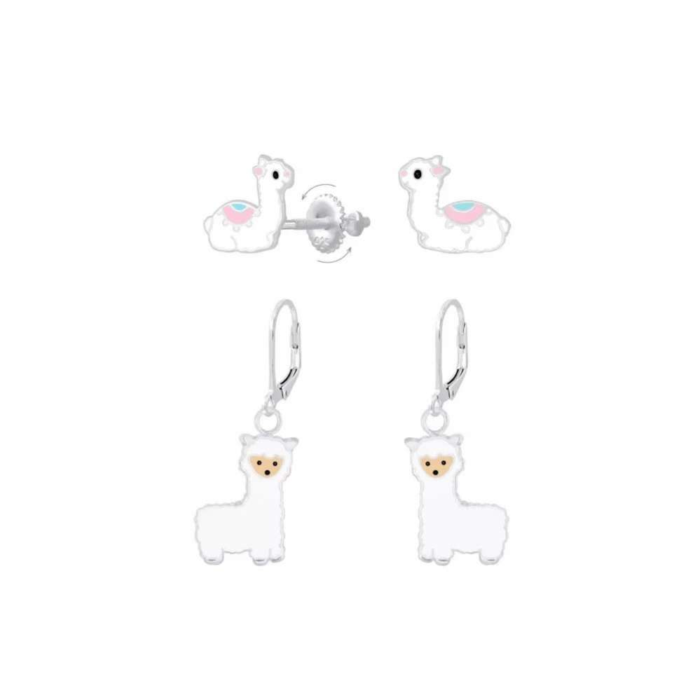 Silver Alpaca Earrings Set-0