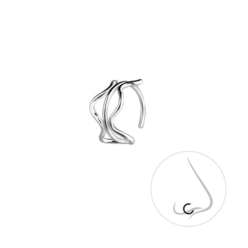 10mm Silver Wave Nose Ring-0