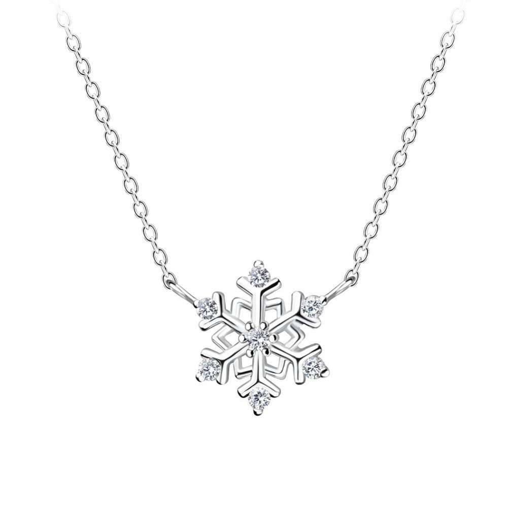 Silver Snowflake Necklace-0