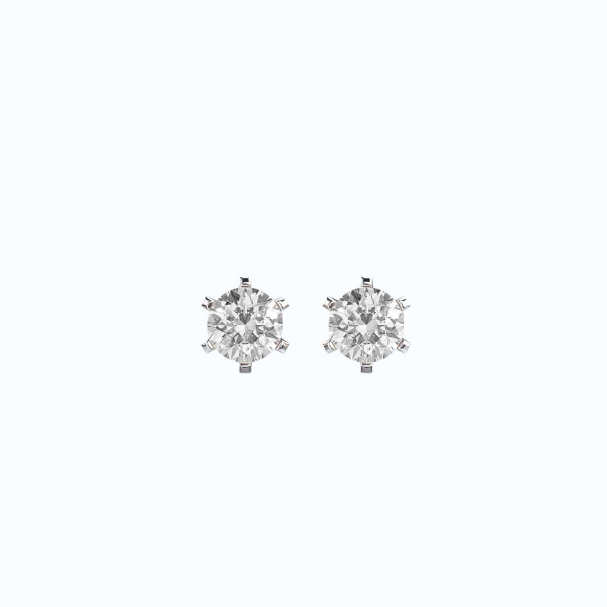 Round Distinct Diamond Ear Studs-0