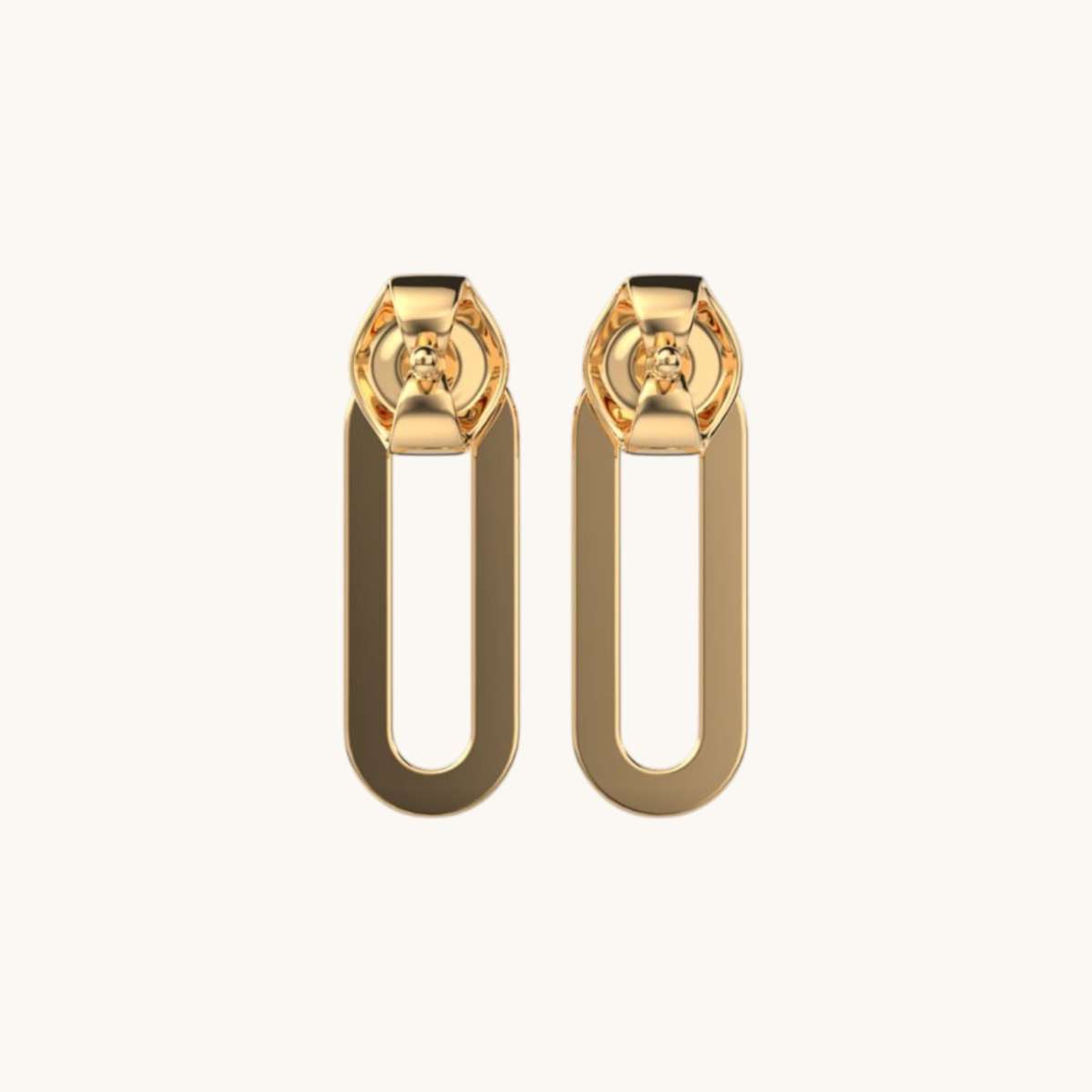 Charming Diamond Link Stud Earrings-3