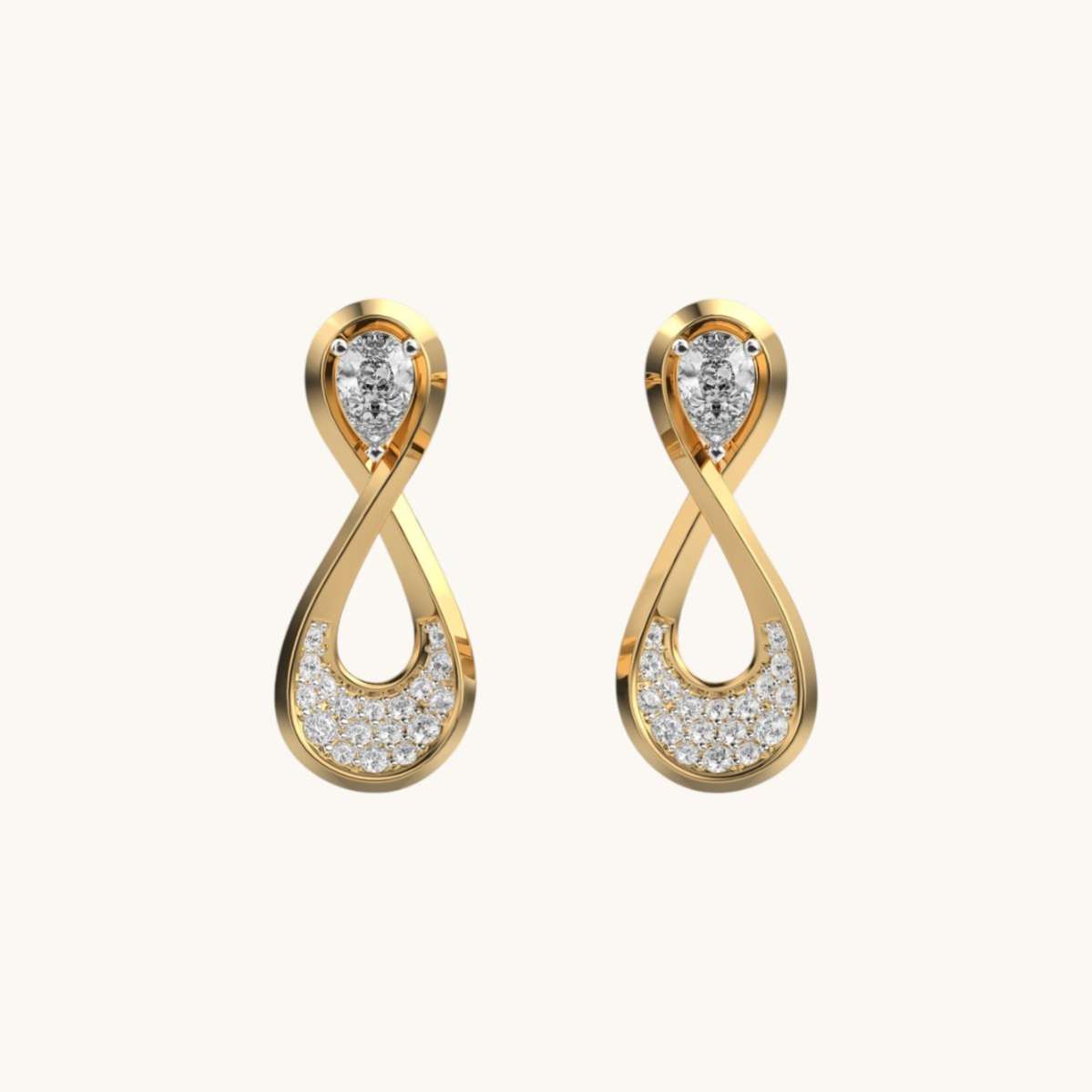 Infinity Diamond Encrusted Earrings-0