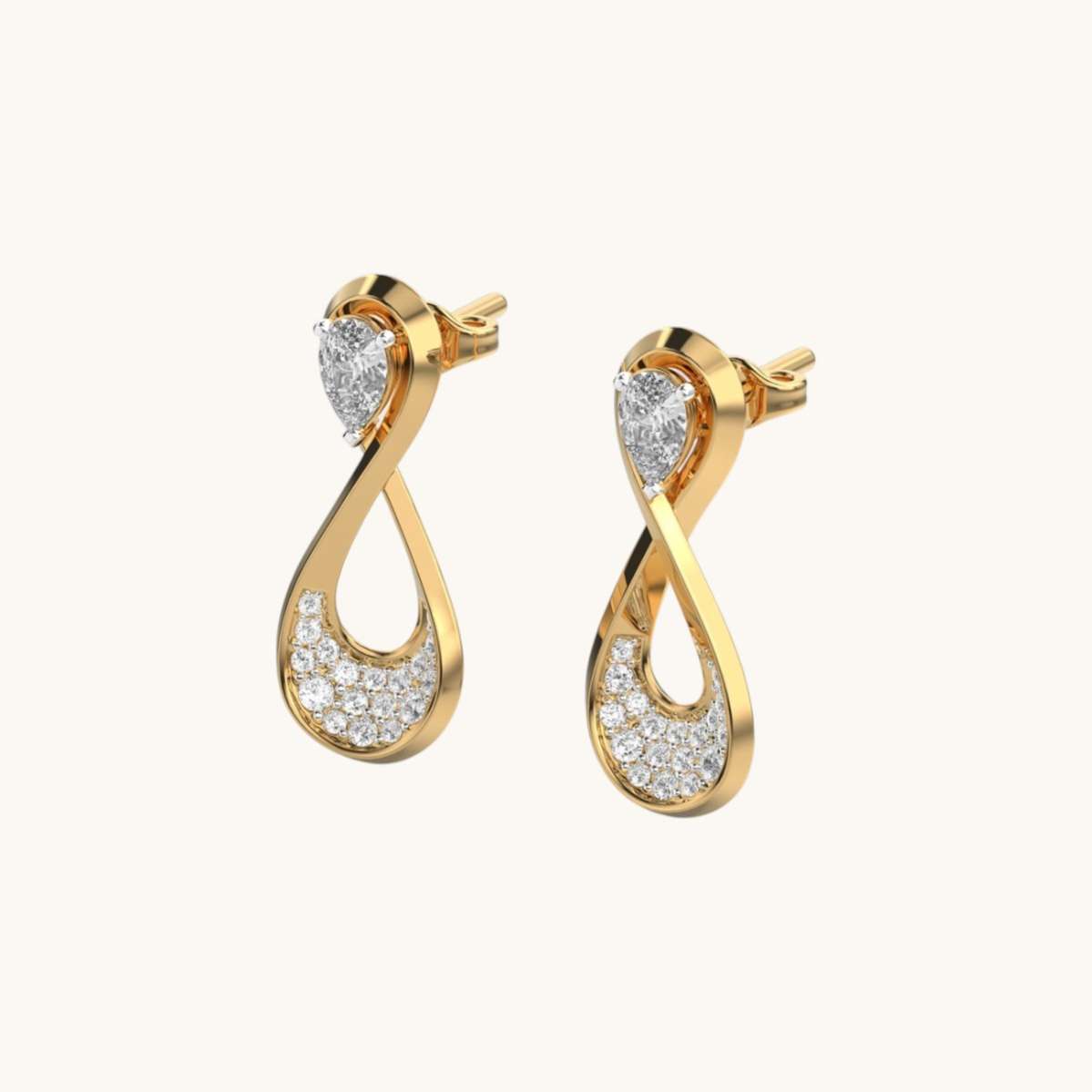 Infinity Diamond Encrusted Earrings-1