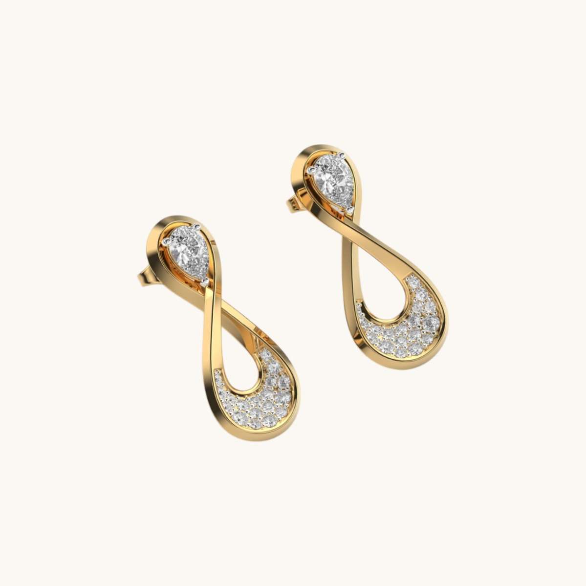 Infinity Diamond Encrusted Earrings-2