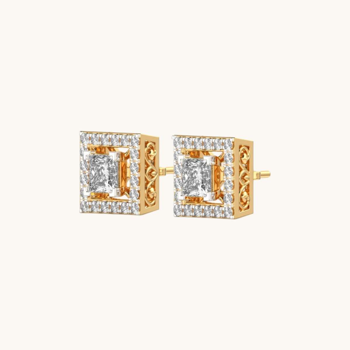 Princess Amelia Diamond Ear Studs-1