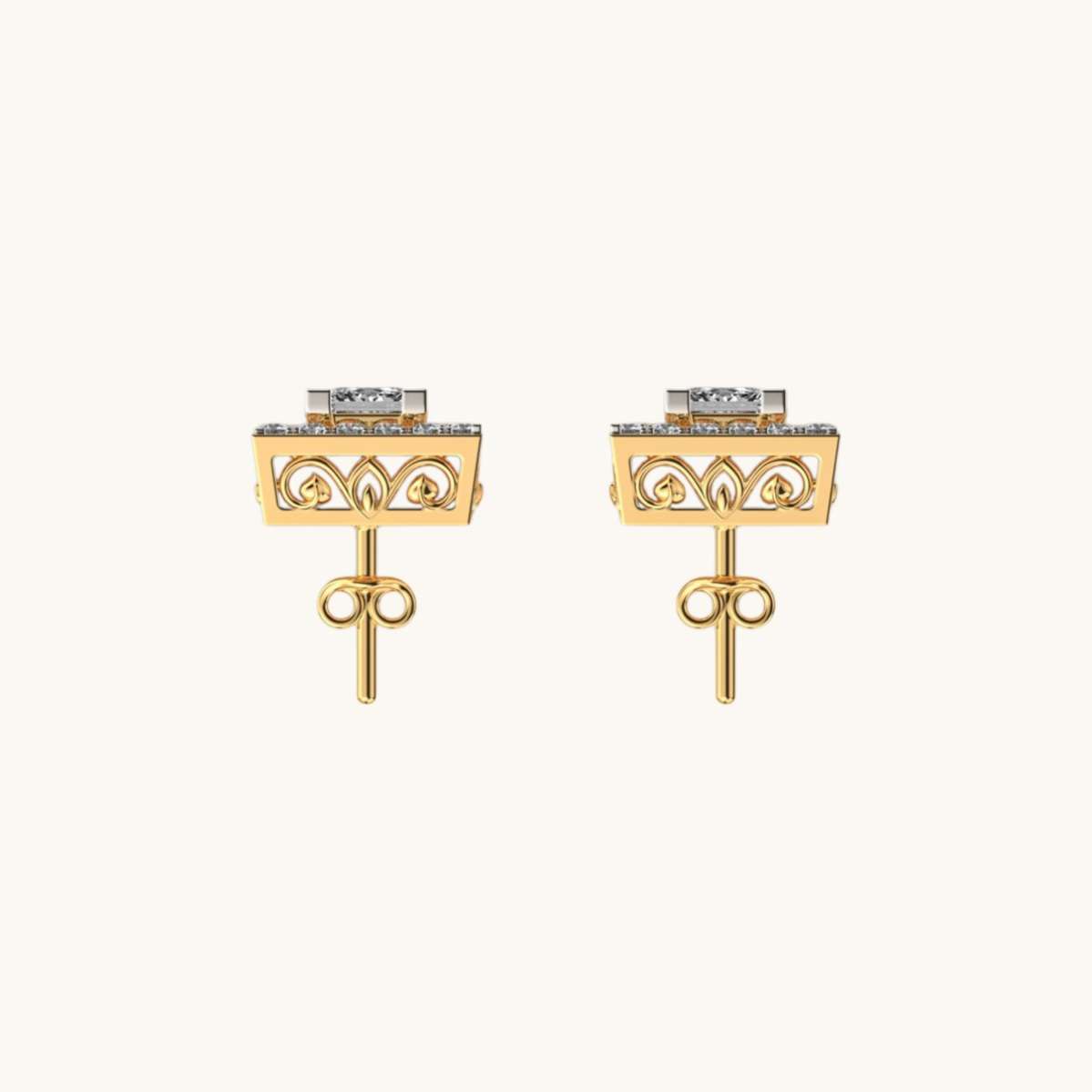 Princess Amelia Diamond Ear Studs-3