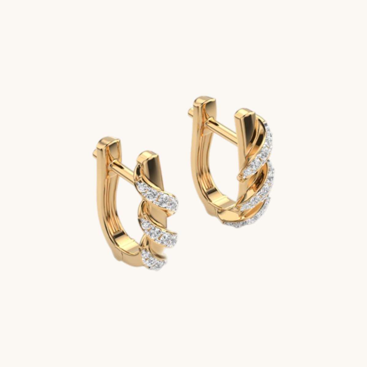 Twist Diamond Encrusted Studs-1