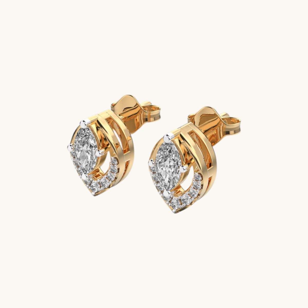 Marquise Infinity Glow Diamond Studs-1
