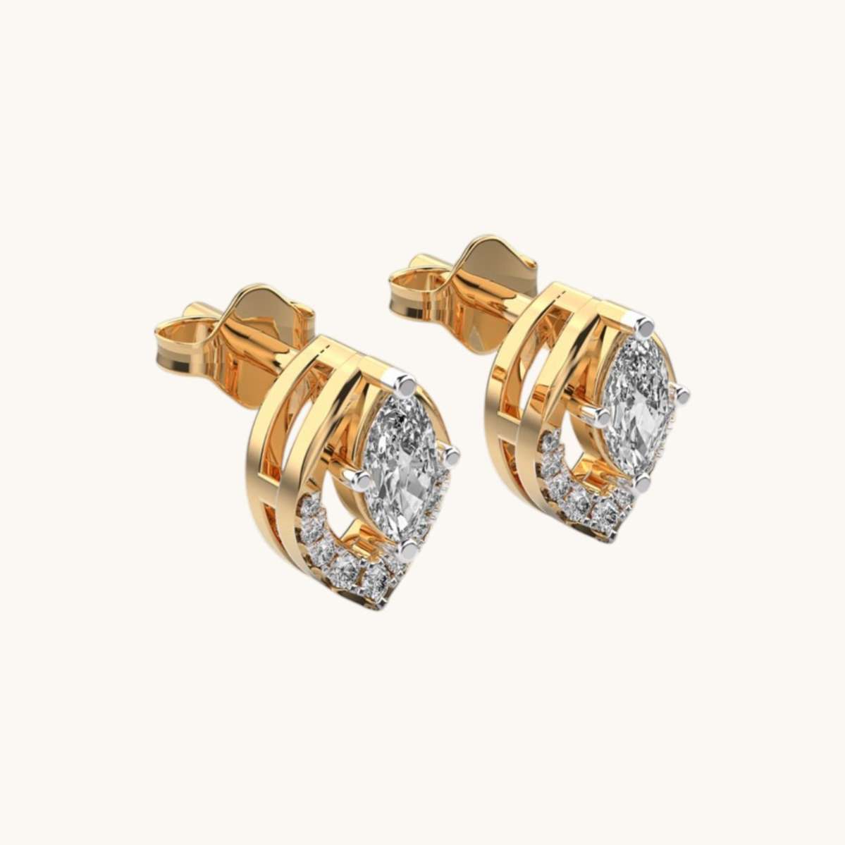 Marquise Infinity Glow Diamond Studs-2