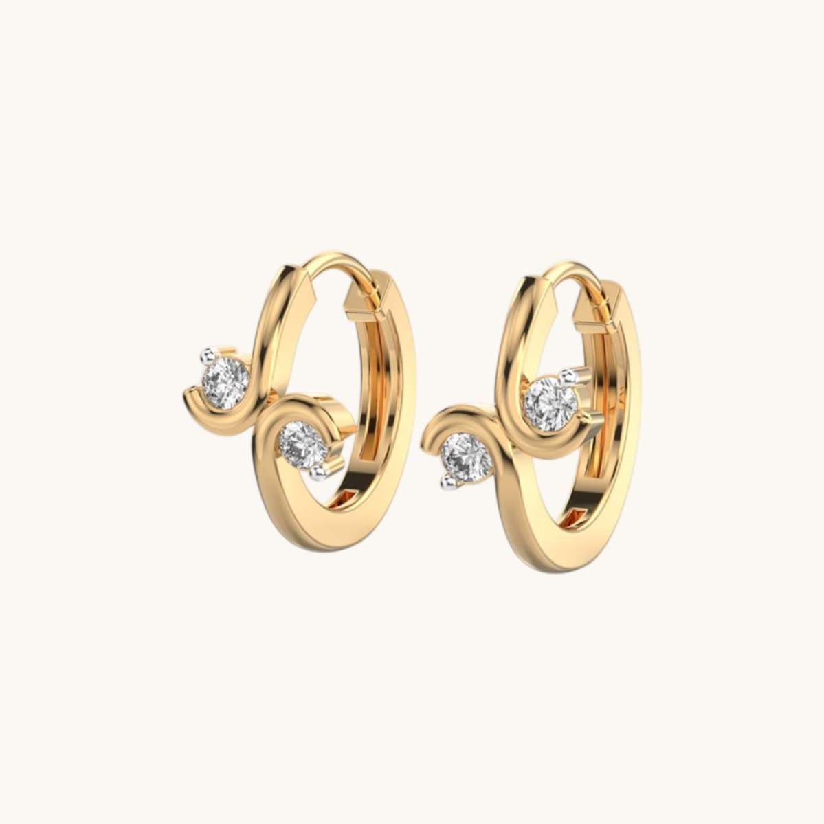 Emma Loop Diamond Hoop Earrings-1