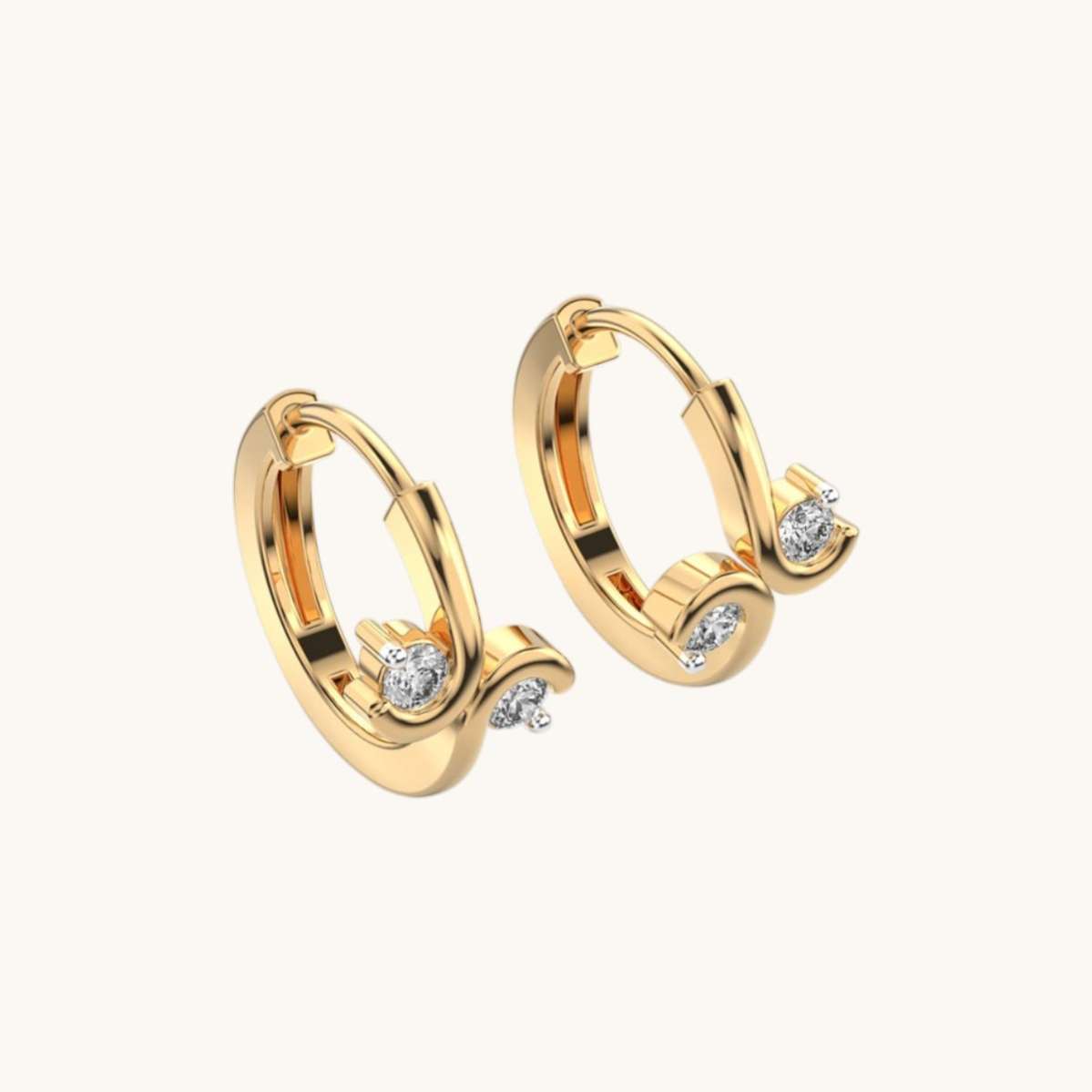 Emma Loop Diamond Hoop Earrings-2