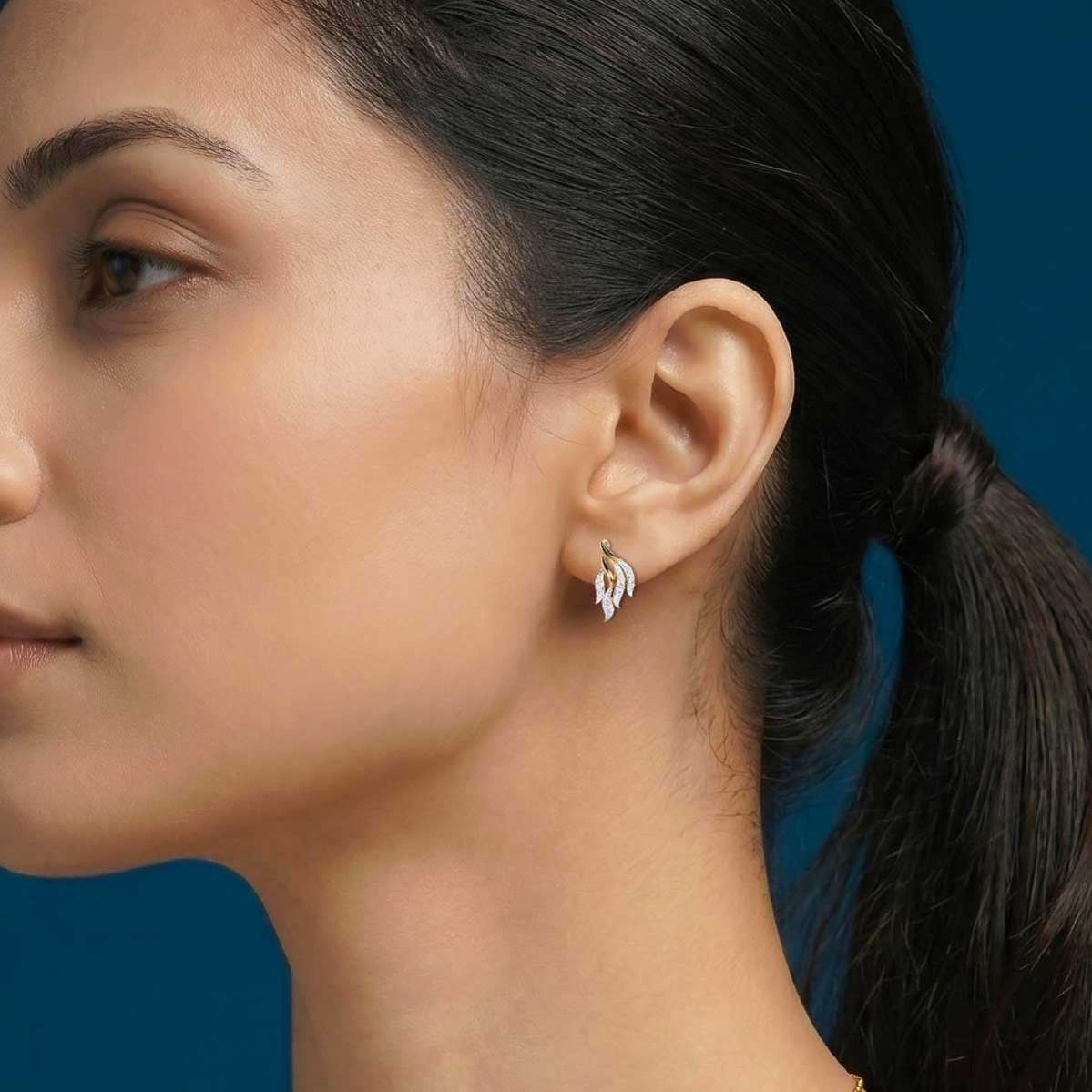 Briget Ribbon Diamond Earrings-2