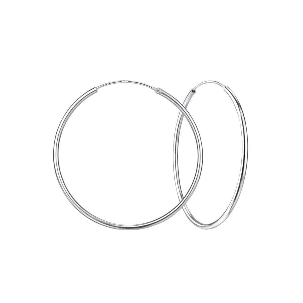 50 mm Silver Thick Hoop Earrings-0