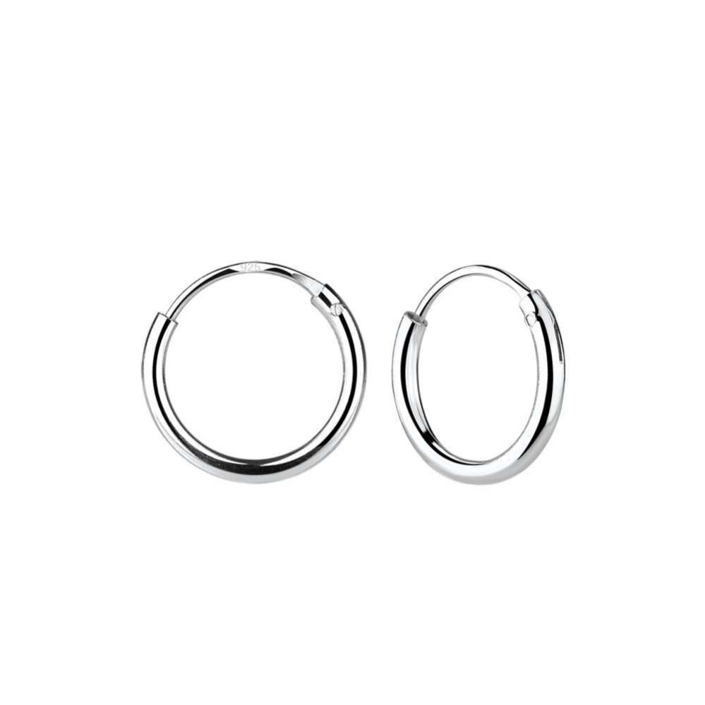 12mm Silver Hoop Earrings-0