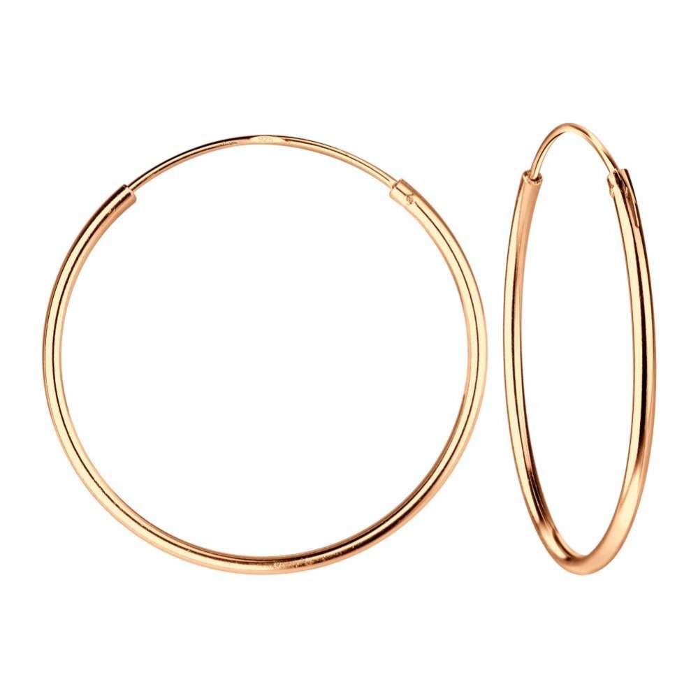 25 mm Rose Gold plated Silver Hoop Earrings-0