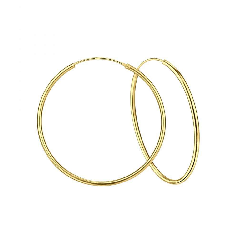 60 mm Silver Thick Hoop Earrings-0