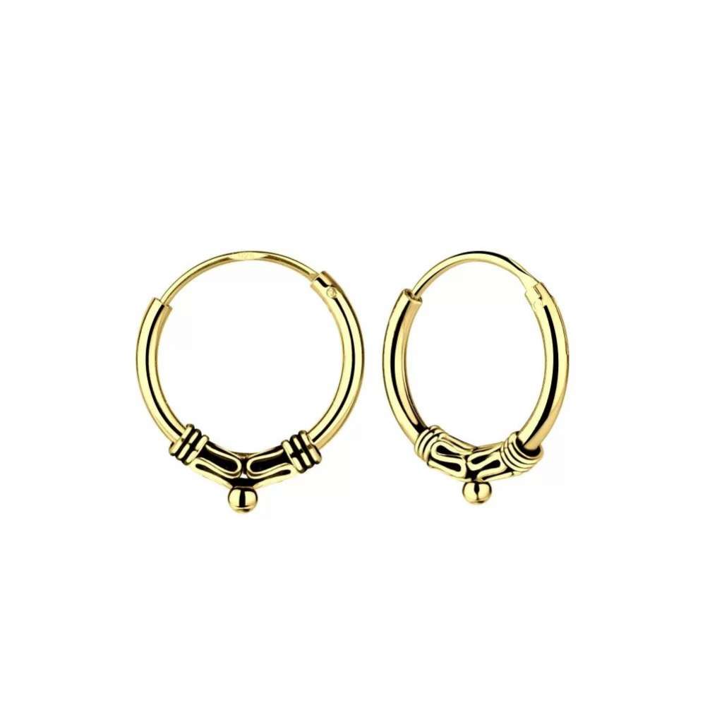 14 mm Silver Bali Hoops-0