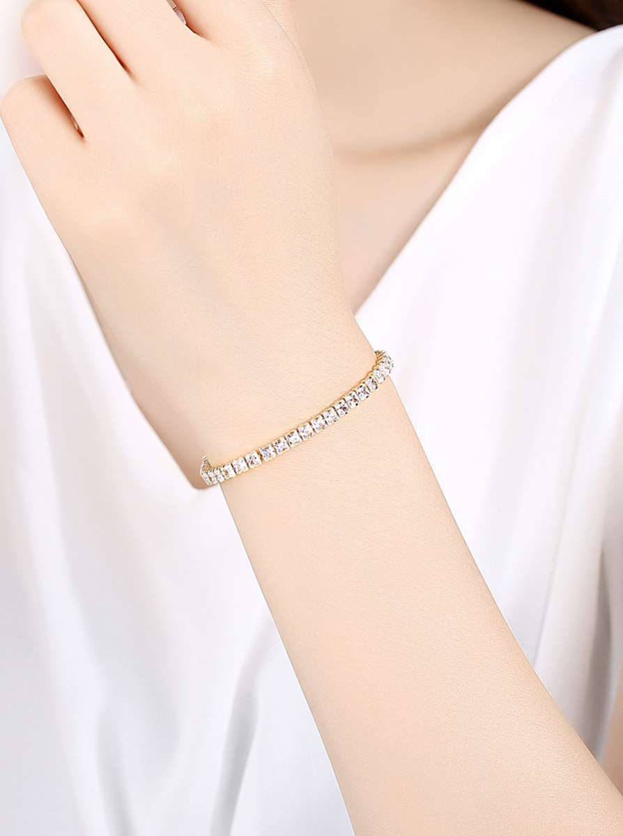 Cubic Zirconia Geometric Bracelet-1