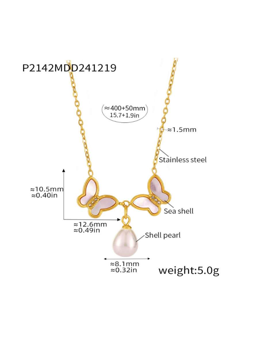  Shell Butterfly Necklace-2