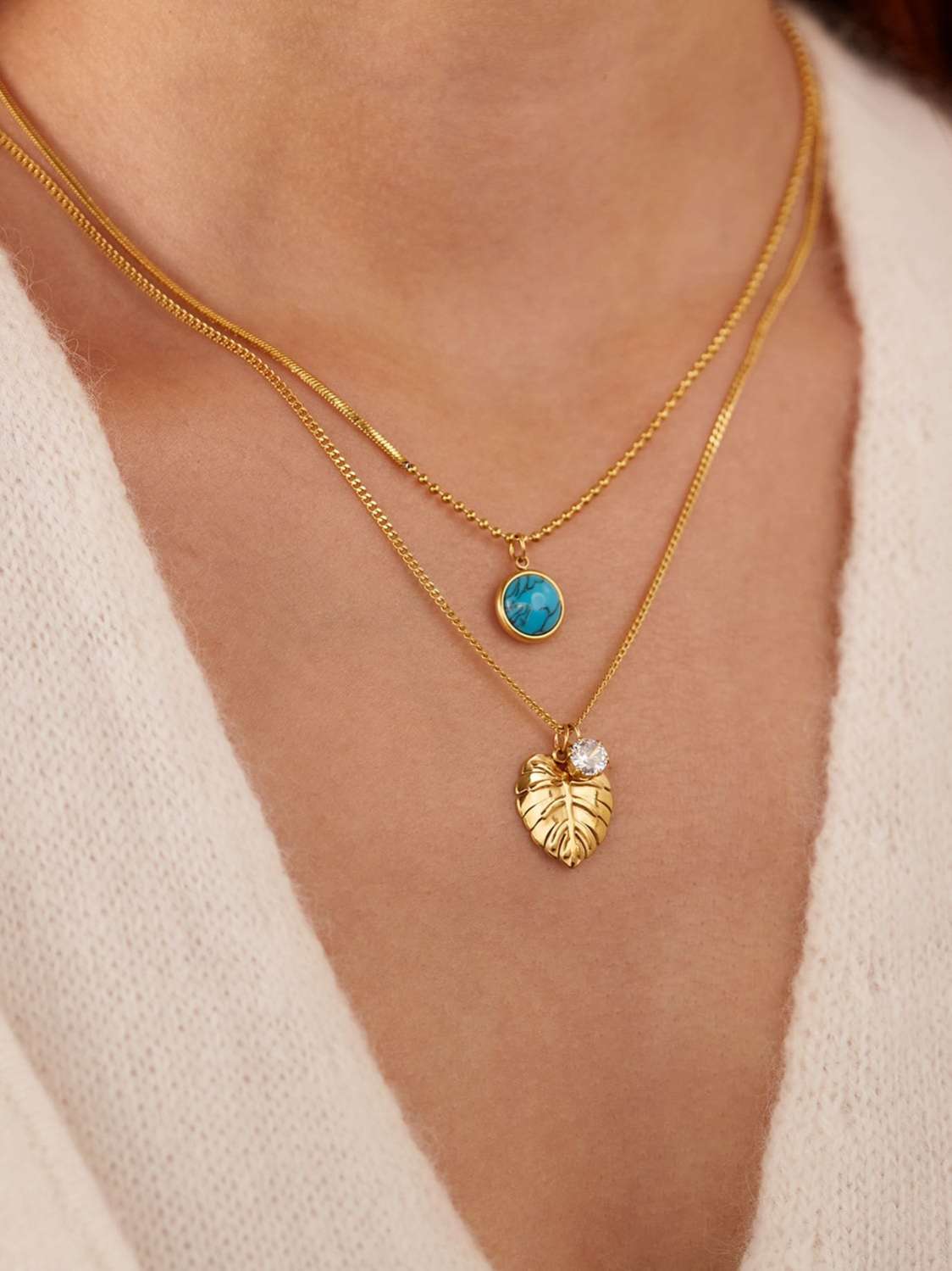 Turquoise Multi Strand Necklace-1