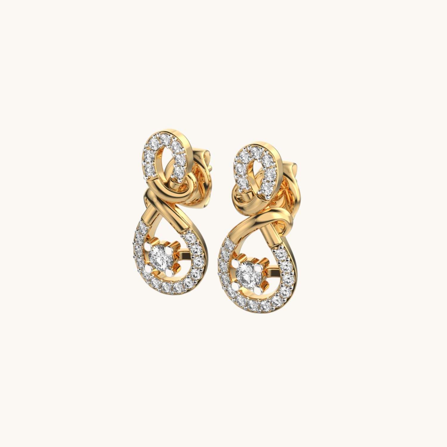 Clara Luminous Knots Diamond Earrings-1